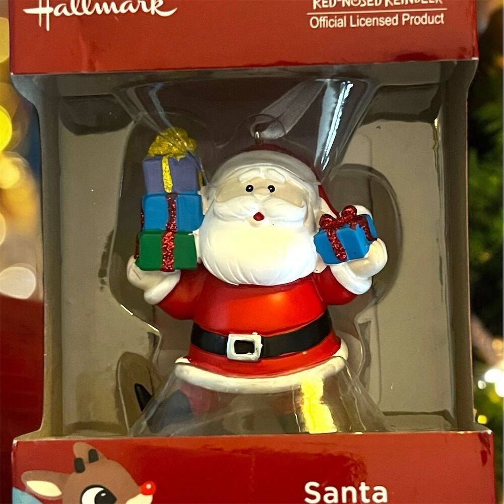Hallmark Santa Claus Rudolph Red Nosed Reindeer Christmas Ornament Holiday Decor